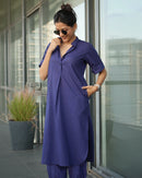 Butter Toast Kurta in Ink Blue
