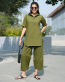 Beach Walk Kurta in Olive Green