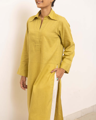 Sticky Note Kurta in Zesty Green
