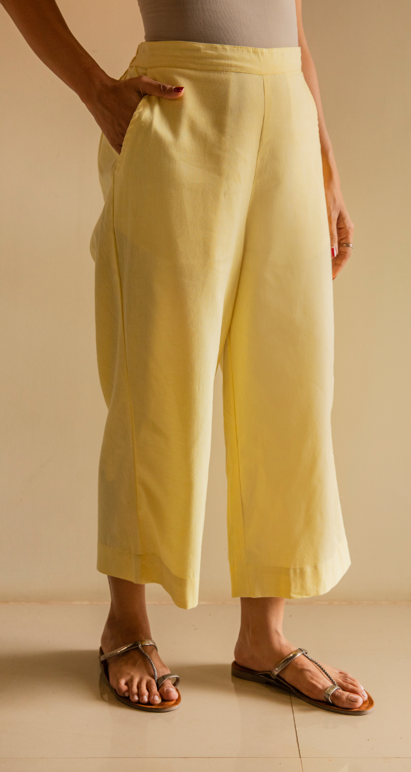 Bougainvillea Kurta Set in Butter Yellow