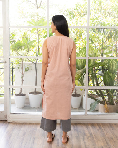 First Rain Kurta Set in Dusty Pink