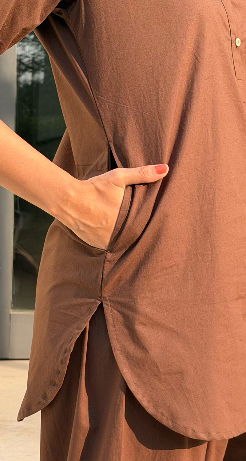 Beach Walk Co-Ord Set in Brown