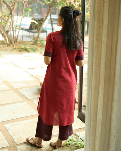 Potluck Kurta in Spiced Red