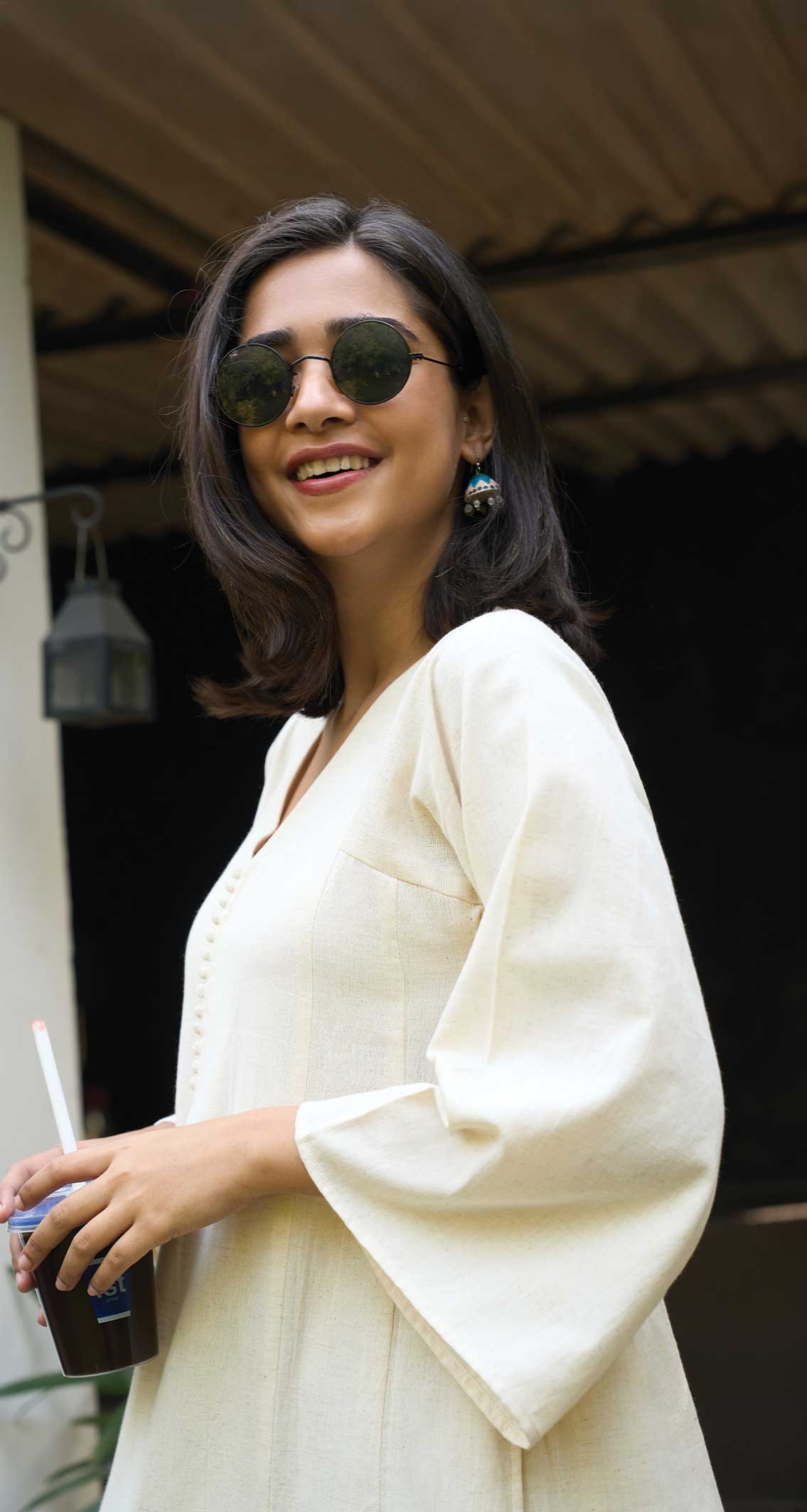 Lip Tint Kurta in Off-White