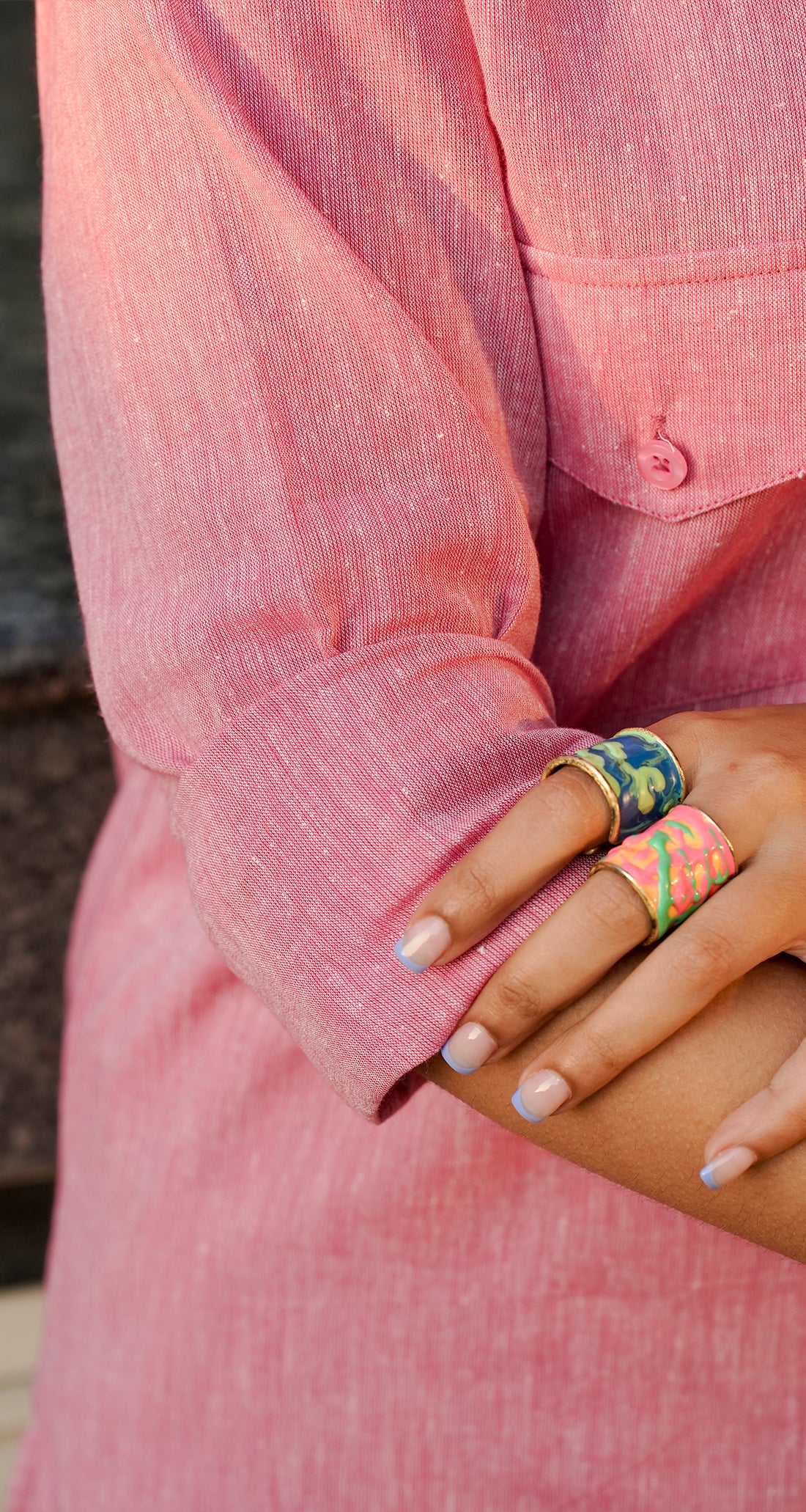 Bougainvillea Kurta Set in Spring Pink