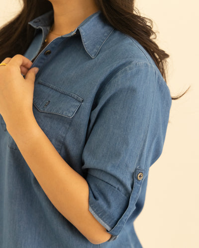 Masala Chai Top in Denim
