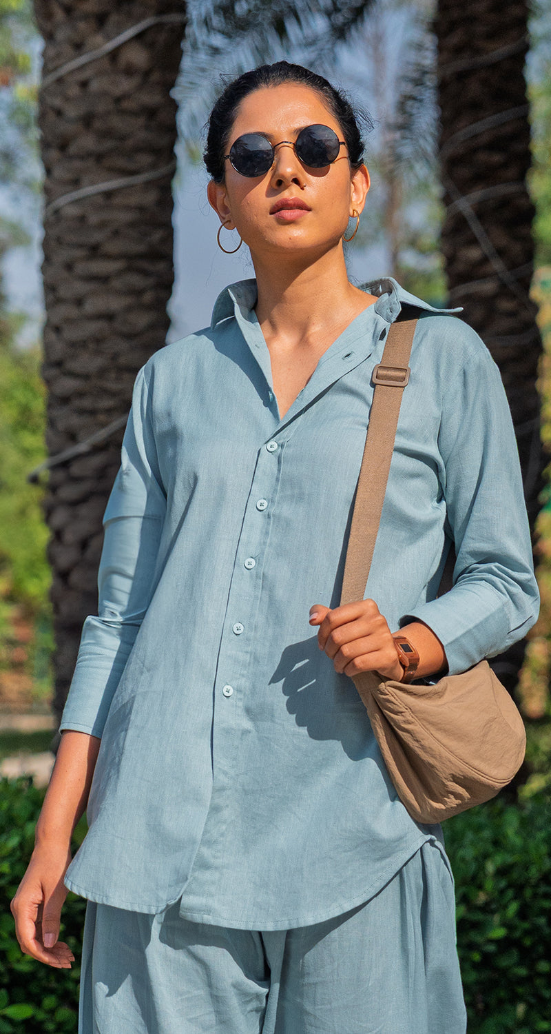 Slow Life Co-Ord Set in Sea Green