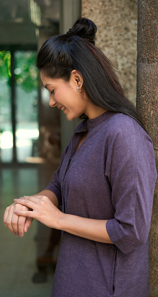 Sunday Paper Kurta in Moody Purple