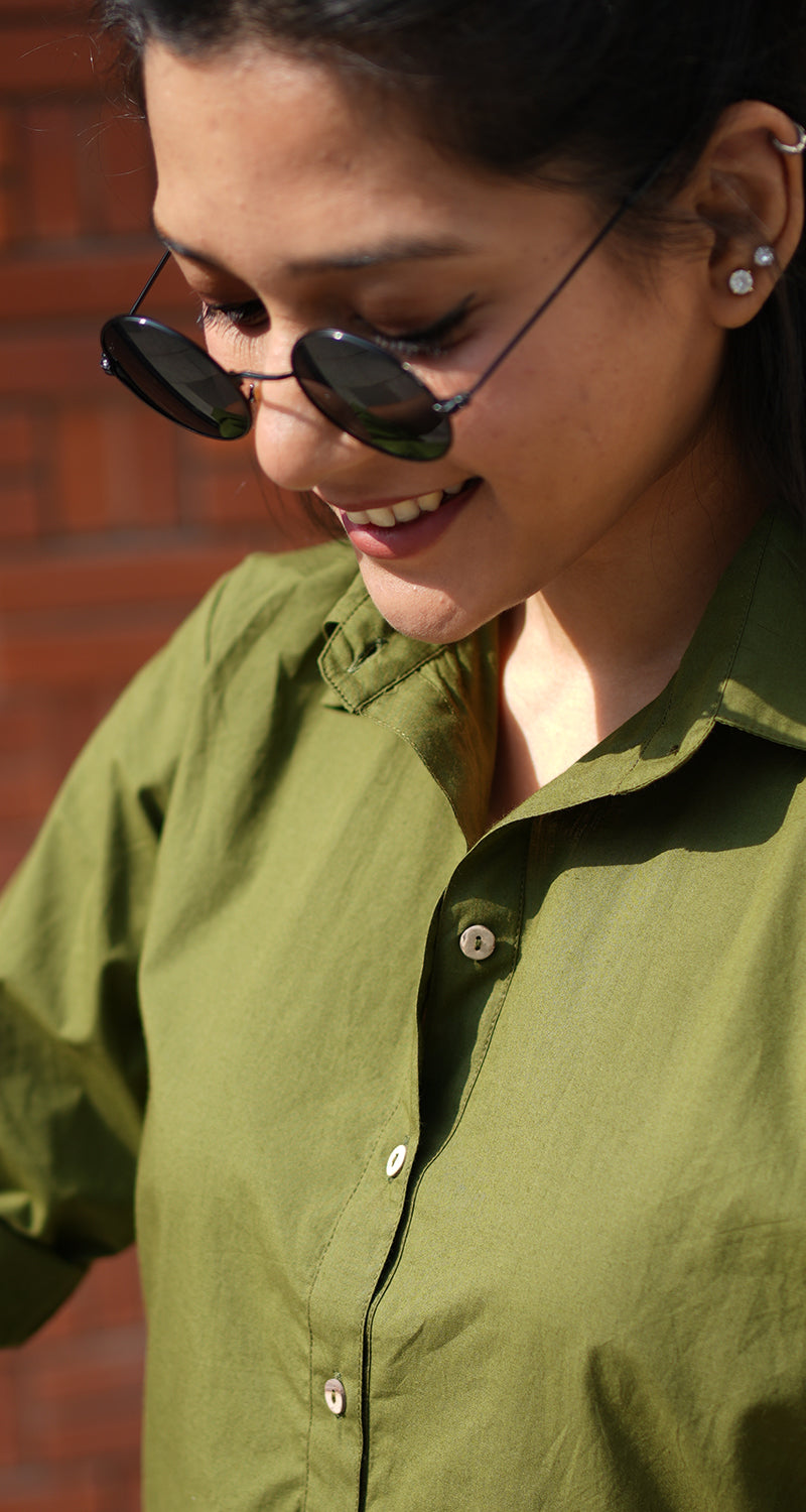 Beach Walk Co-Ord Set in Olive Green