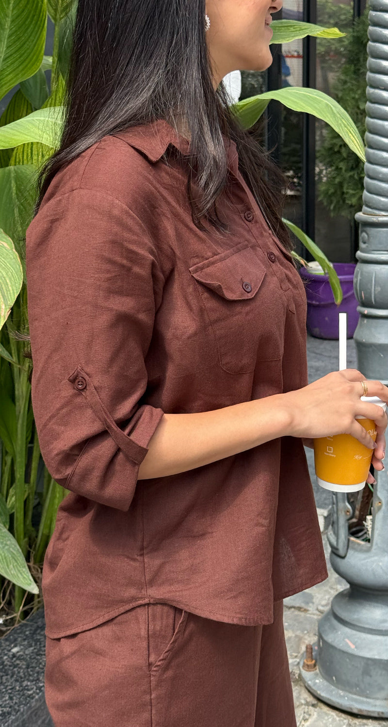 Masala Chai Co-Ord Set in Brown