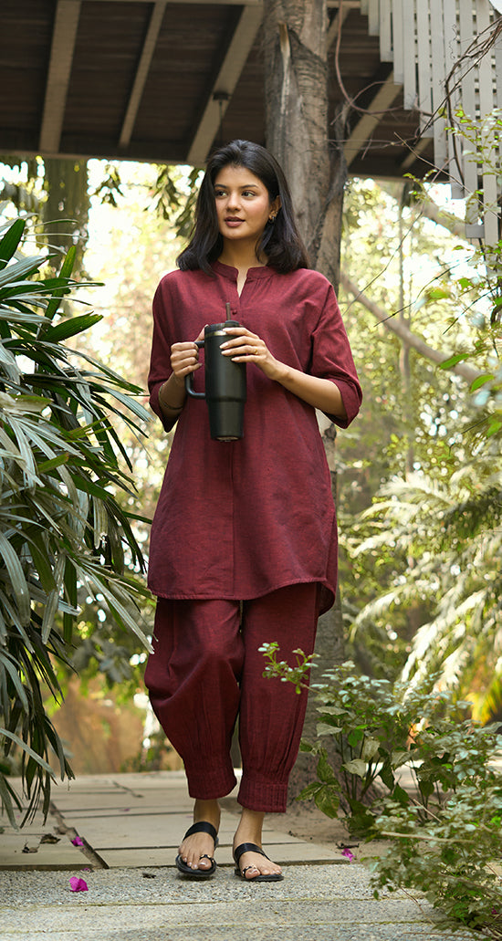 Sunday Paper Co-ord Set in Mellow Red