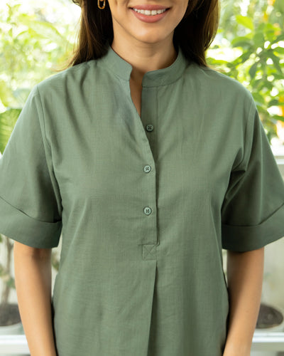 Butter Toast Kurta Co-Ord Set in Khaki Green
