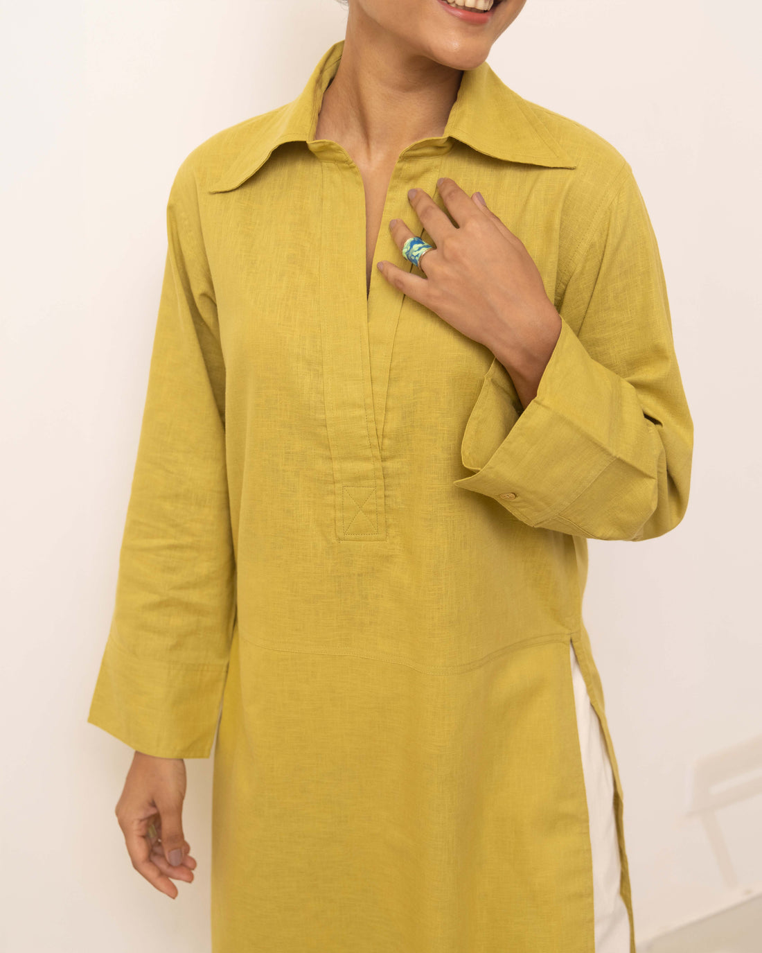 Sticky Note Kurta Set in Zesty Green