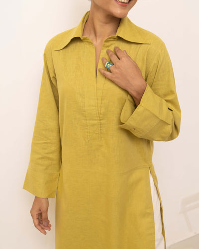 Sticky Note Kurta in Zesty Green