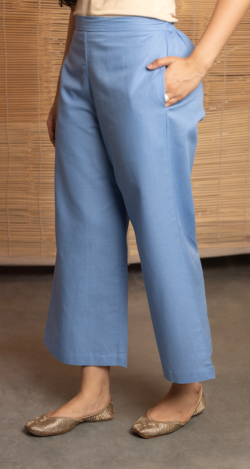 Fairy Lights Kurta Set in Burgundy & French Blue