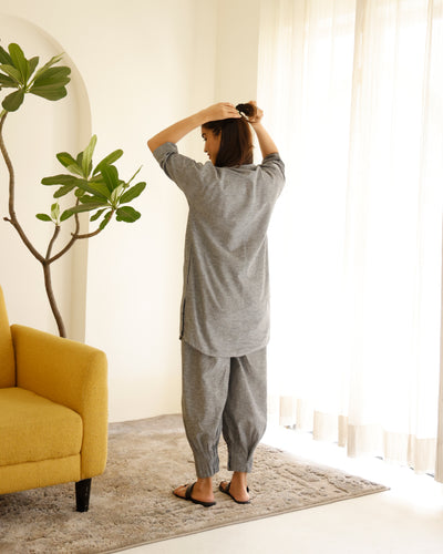 Sunday Paper Kurta in Calm Grey