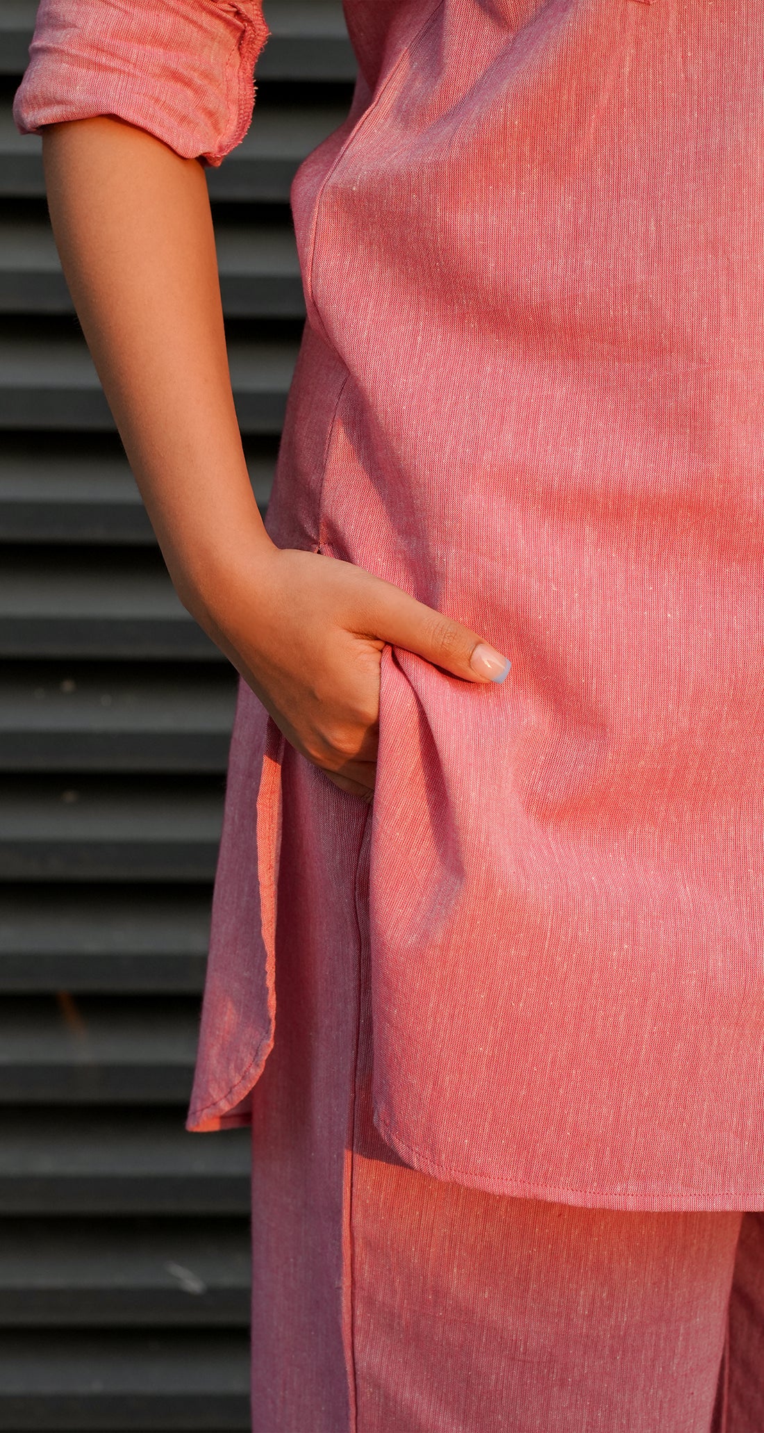 Bougainvillea Kurta Set in Spring Pink
