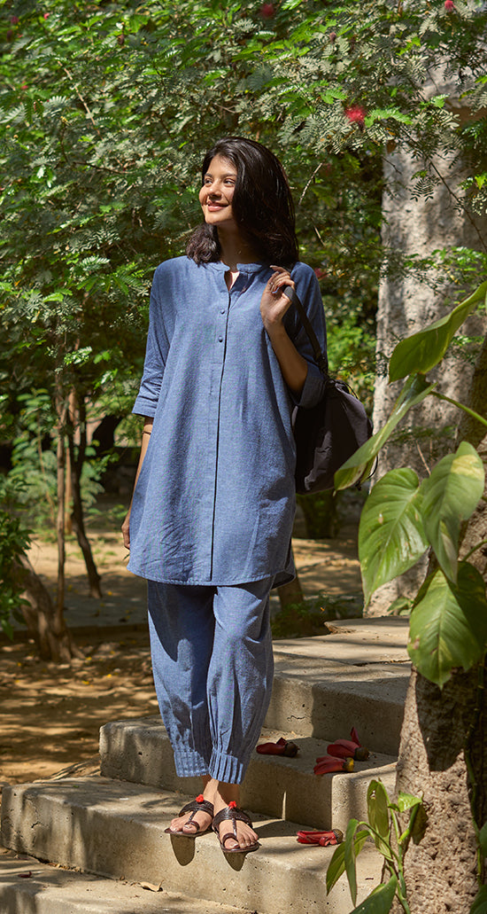 Sunday Paper Kurta in Easy Blue