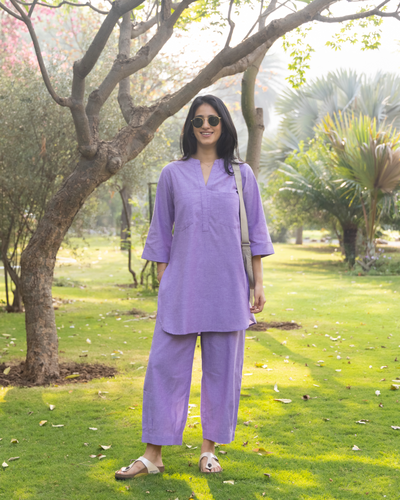Silver Hoops Pants in Lilac