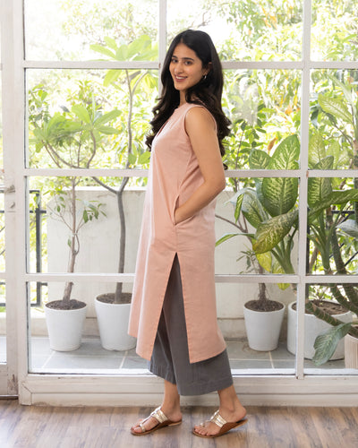 First Rain Kurta Set in Dusty Pink