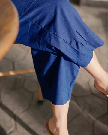 Silver Hoops Pants in Navy Blue