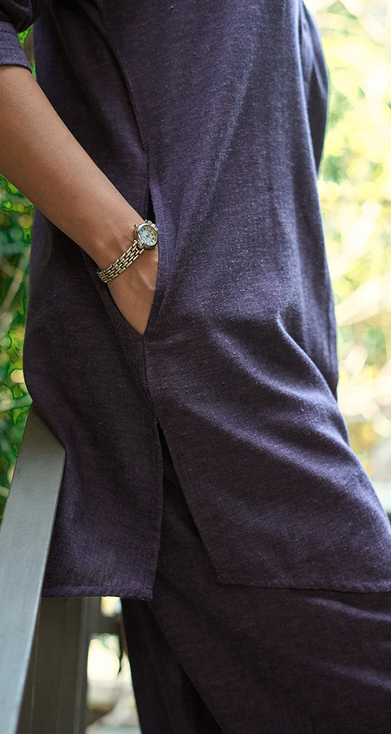 Sunday Paper Kurta in Moody Purple