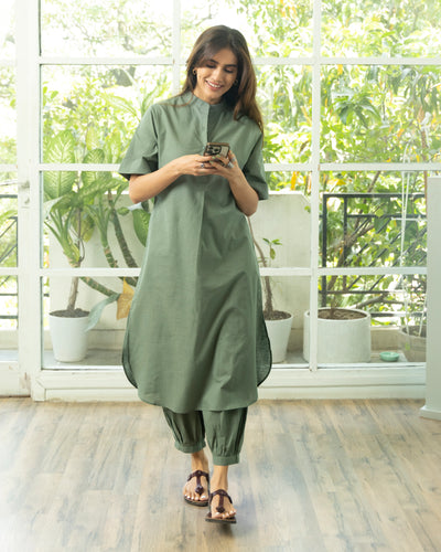Butter Toast Kurta in Khaki Green
