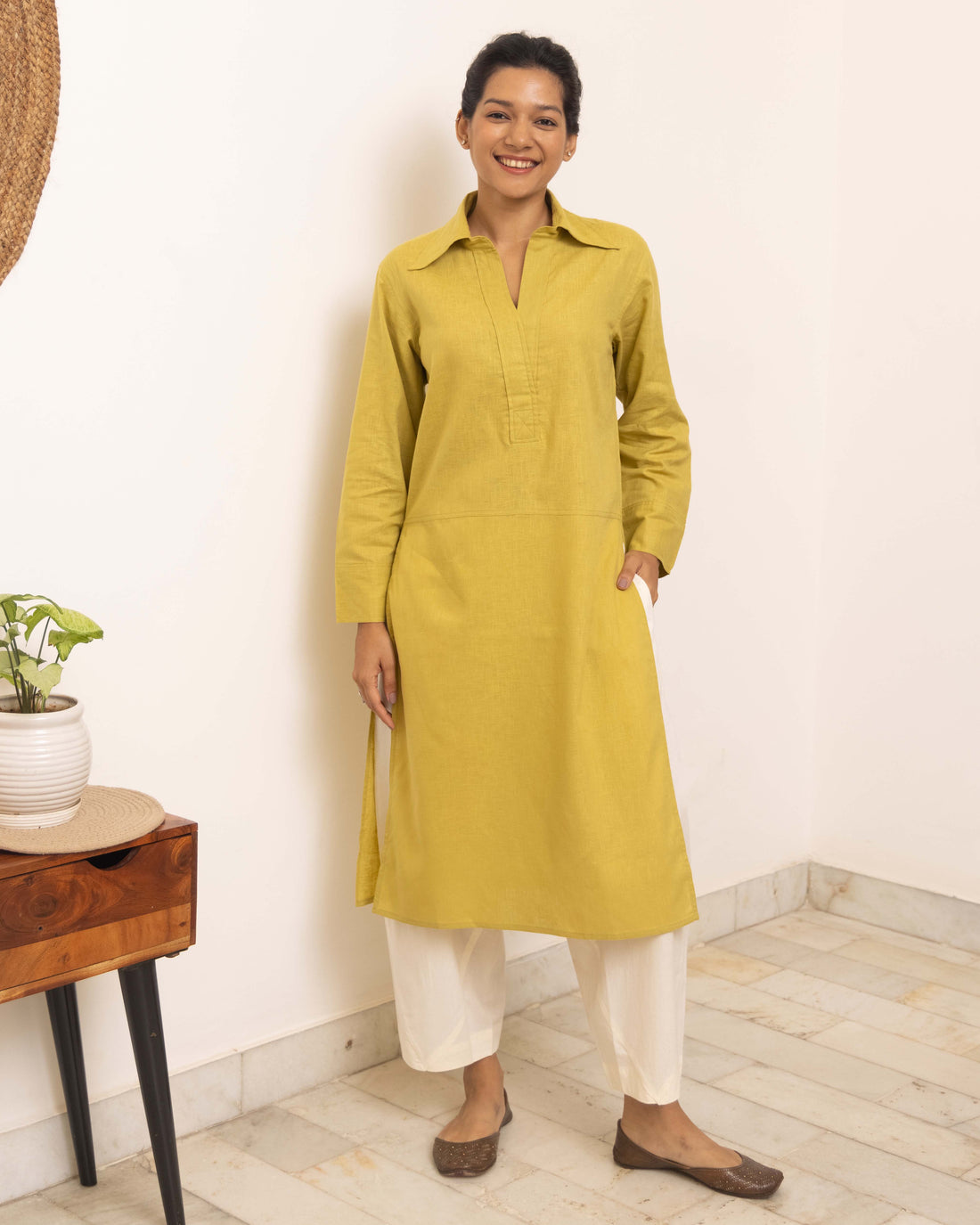 Sticky Note Kurta in Zesty Green