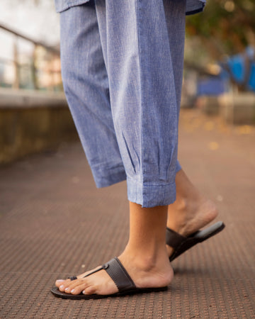 Silver Hoops Pants in Blue