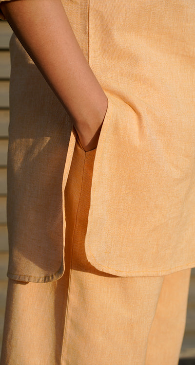 Bougainvillea Kurta Set in Peach