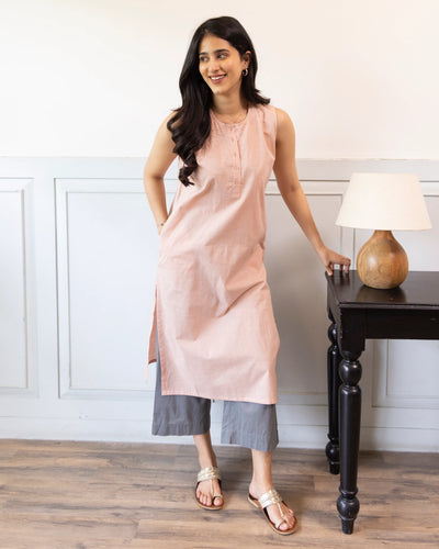 First Rain Kurta Set in Dusty Pink