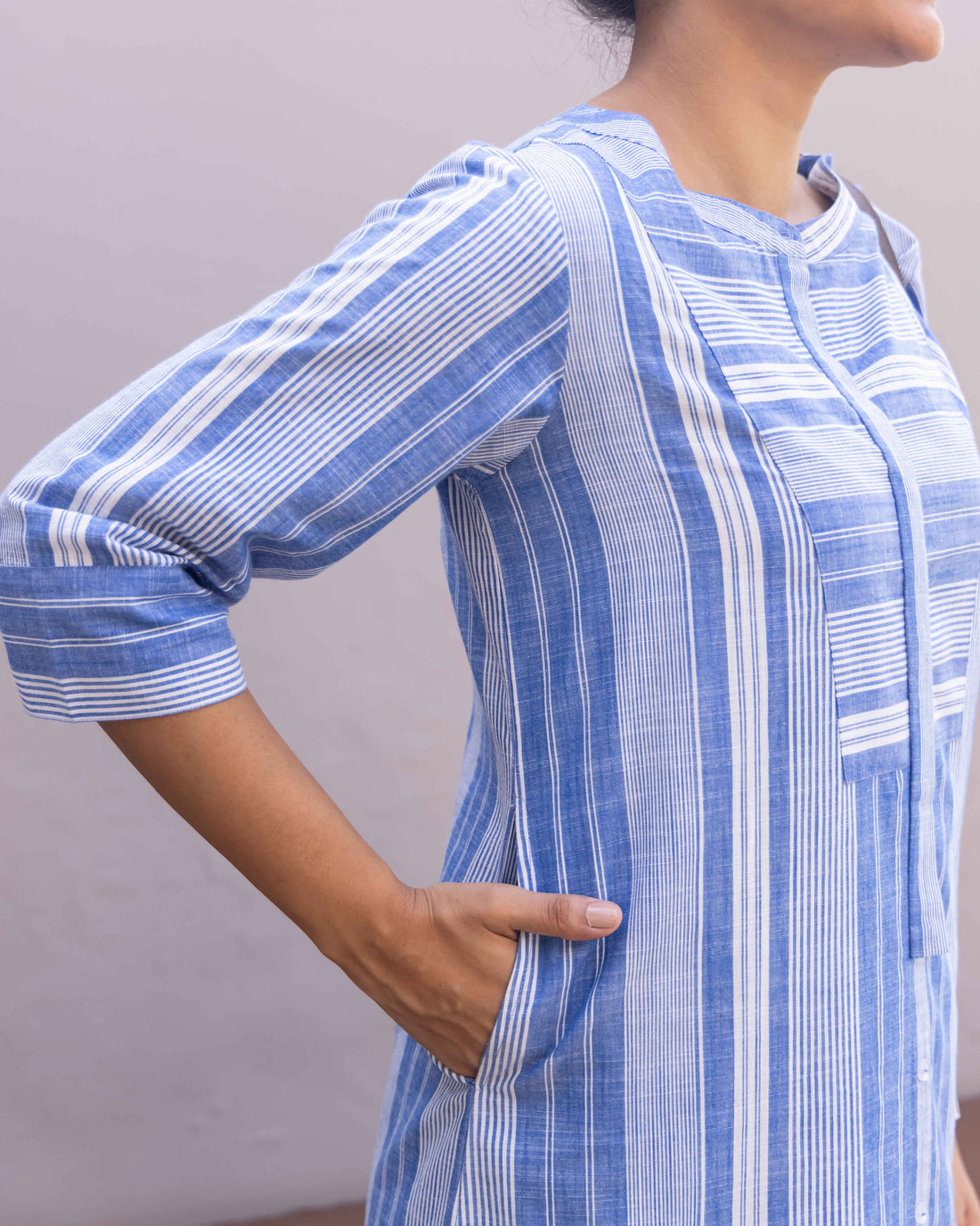 Matchstick Kurta in Cobalt Blue