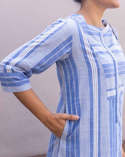 Matchstick Kurta in Cobalt Blue