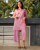 Bougainvillea Kurta Set in Spring Pink