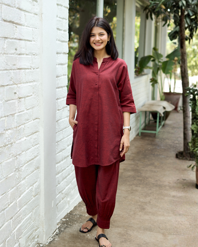 Sunday Paper Co-ord Set in Mellow Red
