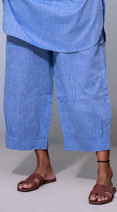 Silver Hoops Pants in Blue