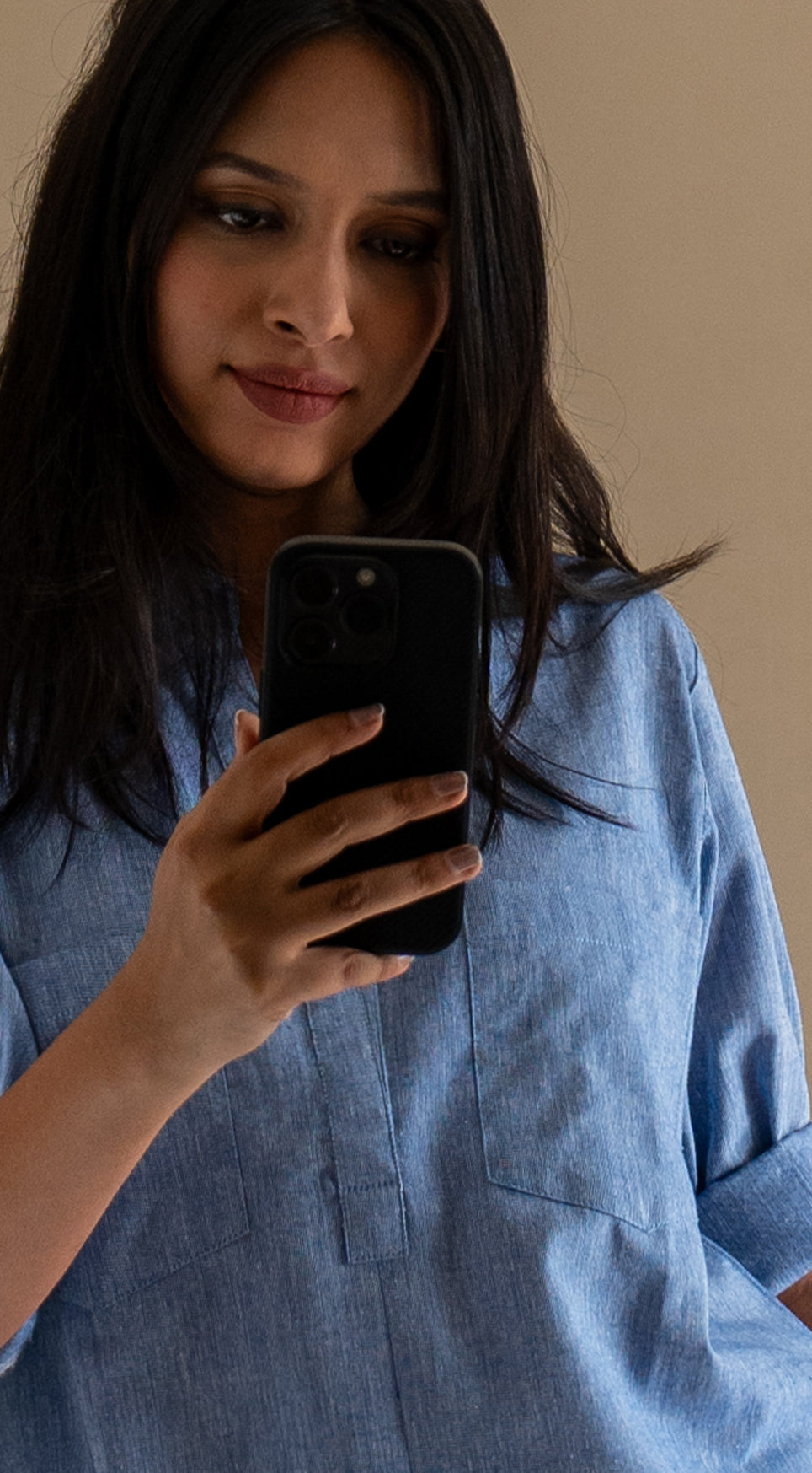 Silver Hoops Kurta in Blue