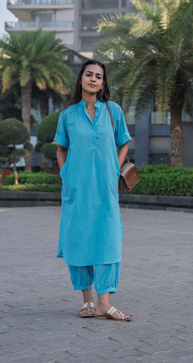 Butter Toast Kurta in Aqua Blue