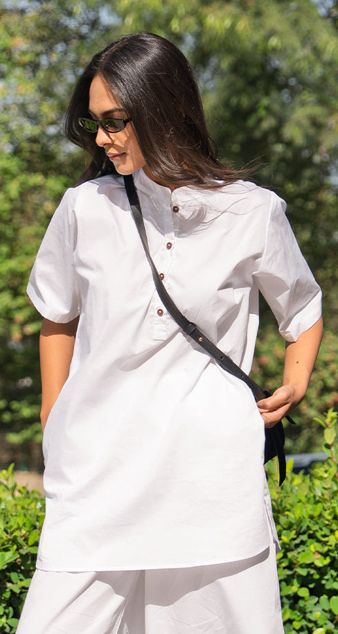 Salt & Pepper Top in White