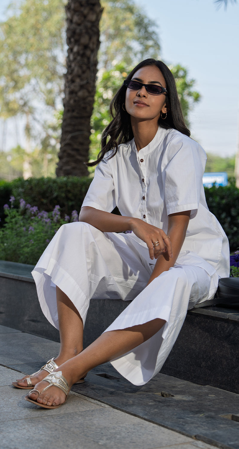 Salt & Pepper Co-Ord Set in White