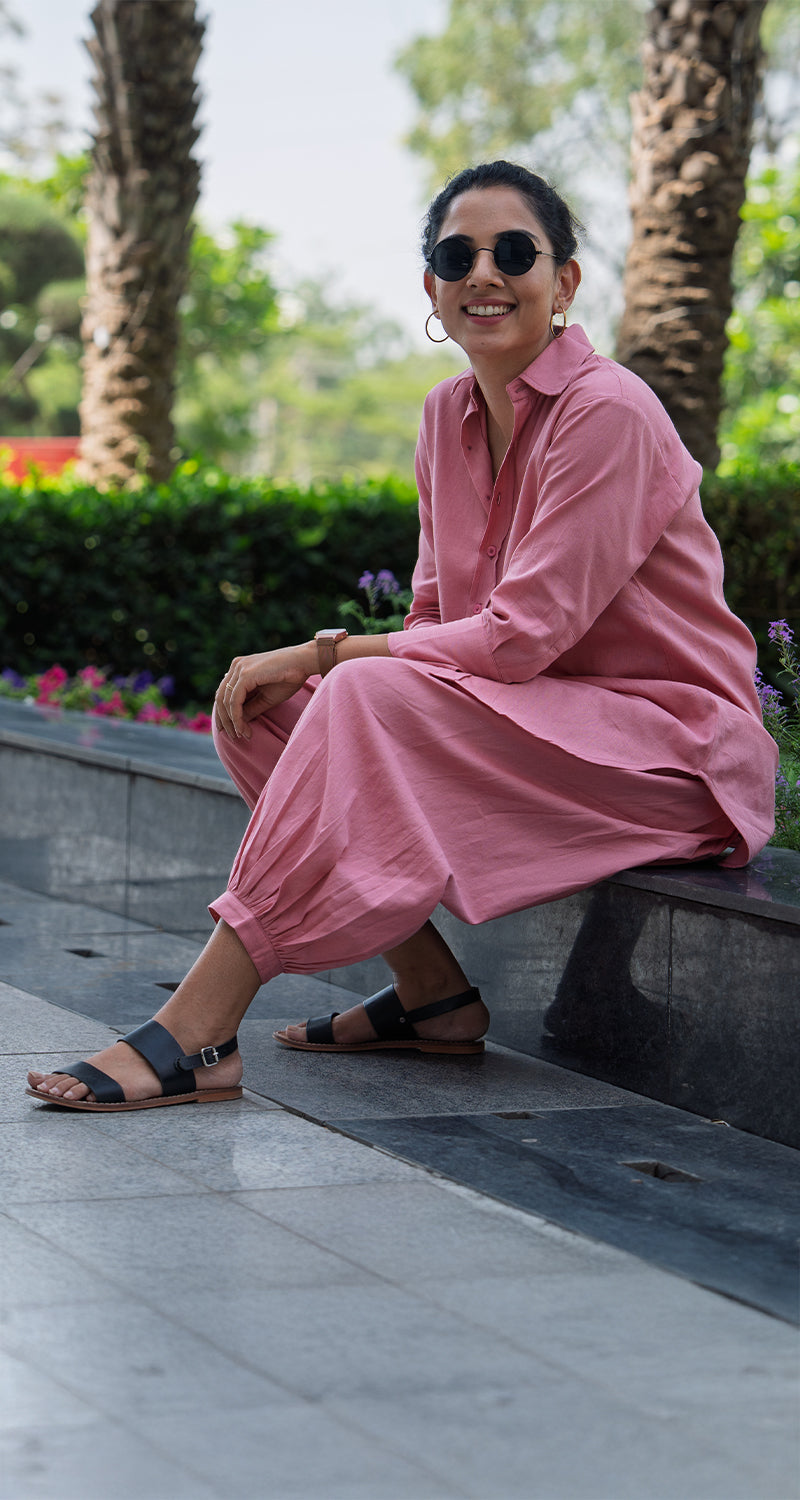 Slow Life Co-Ord Set in Salmon Pink
