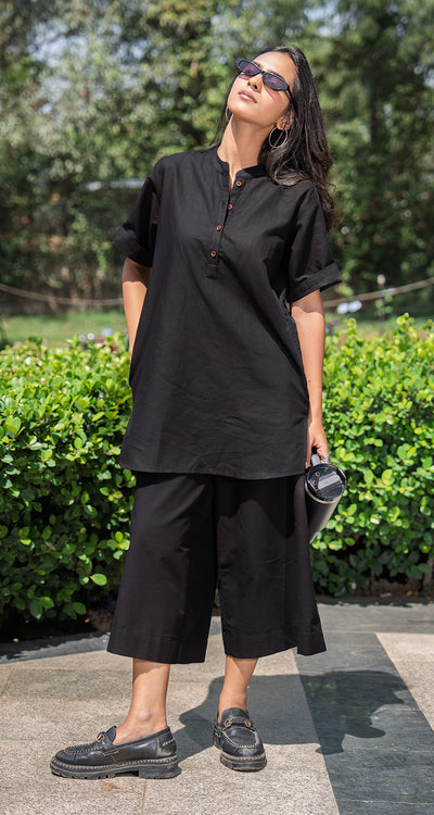Salt & Pepper Co-Ord Set in Black