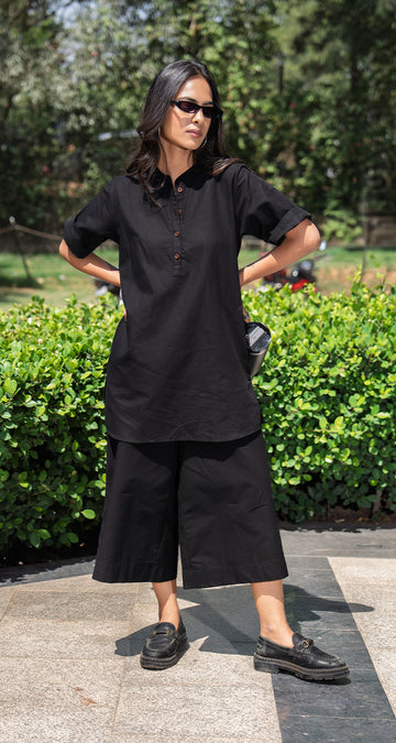 Salt & Pepper Co-Ord Set in Black