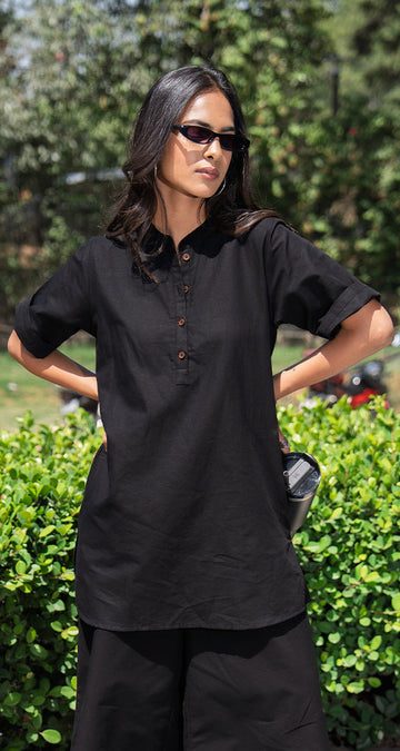 Salt & Pepper Top in Black