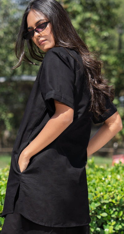 Salt & Pepper Top in Black
