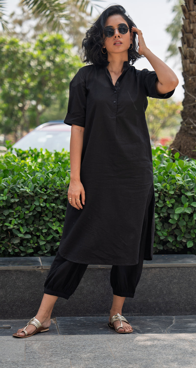 Butter Toast Kurta Co-Ord Set in Black