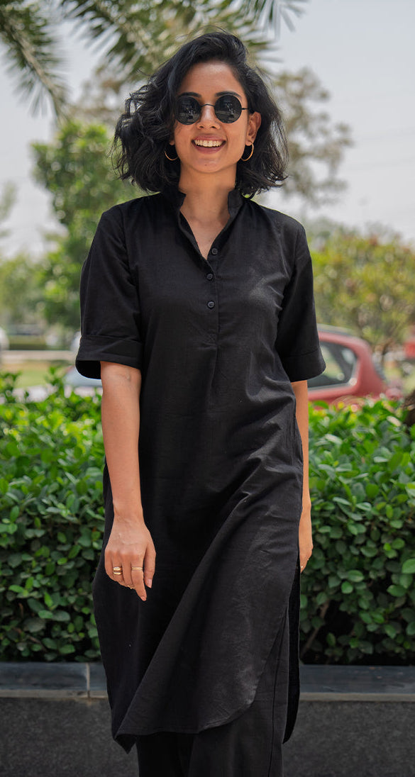 Butter Toast Kurta Co-Ord Set in Black