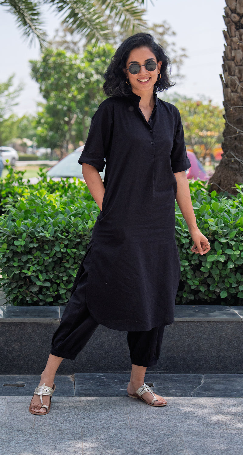Butter Toast Kurta Co-Ord Set in Black