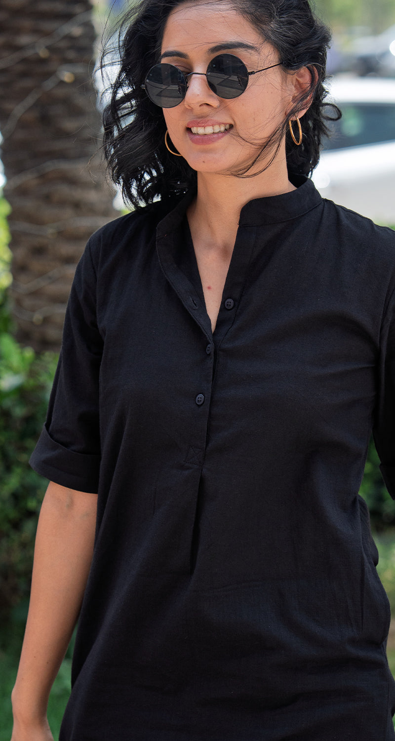 Butter Toast Kurta in Black