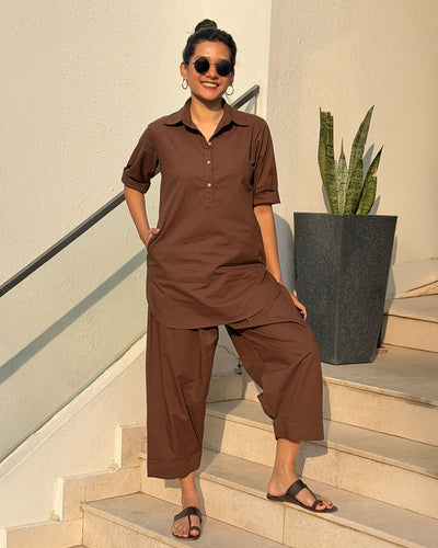 Beach Walk Co-Ord Set in Brown